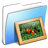 Aqua Smooth Folder Pictures Icon 48x48 png